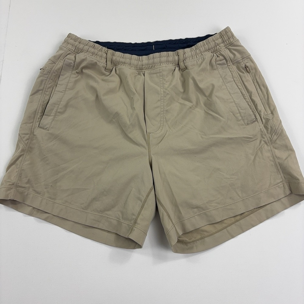 Birddogs Shorts Mens Large Beige 8 Inch Lined Athletic Quick Dry Stretch Pockets